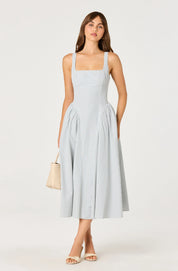 Vinya Plaid Bow-Back Midi Dress by ASTR