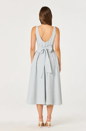 Vinya Plaid Bow-Back Midi Dress by ASTR
