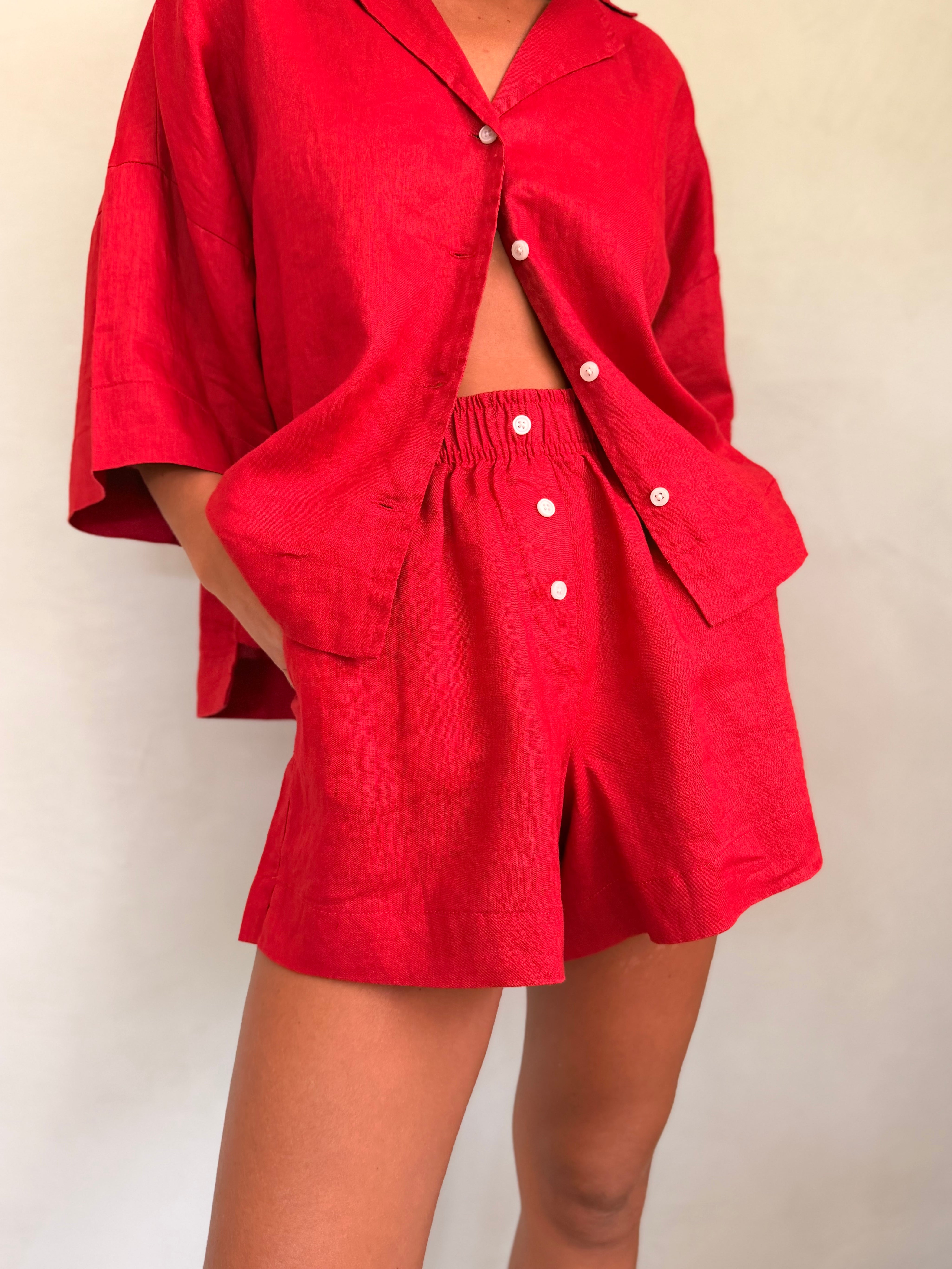 Vermilion Linen Short by Nude Lucy