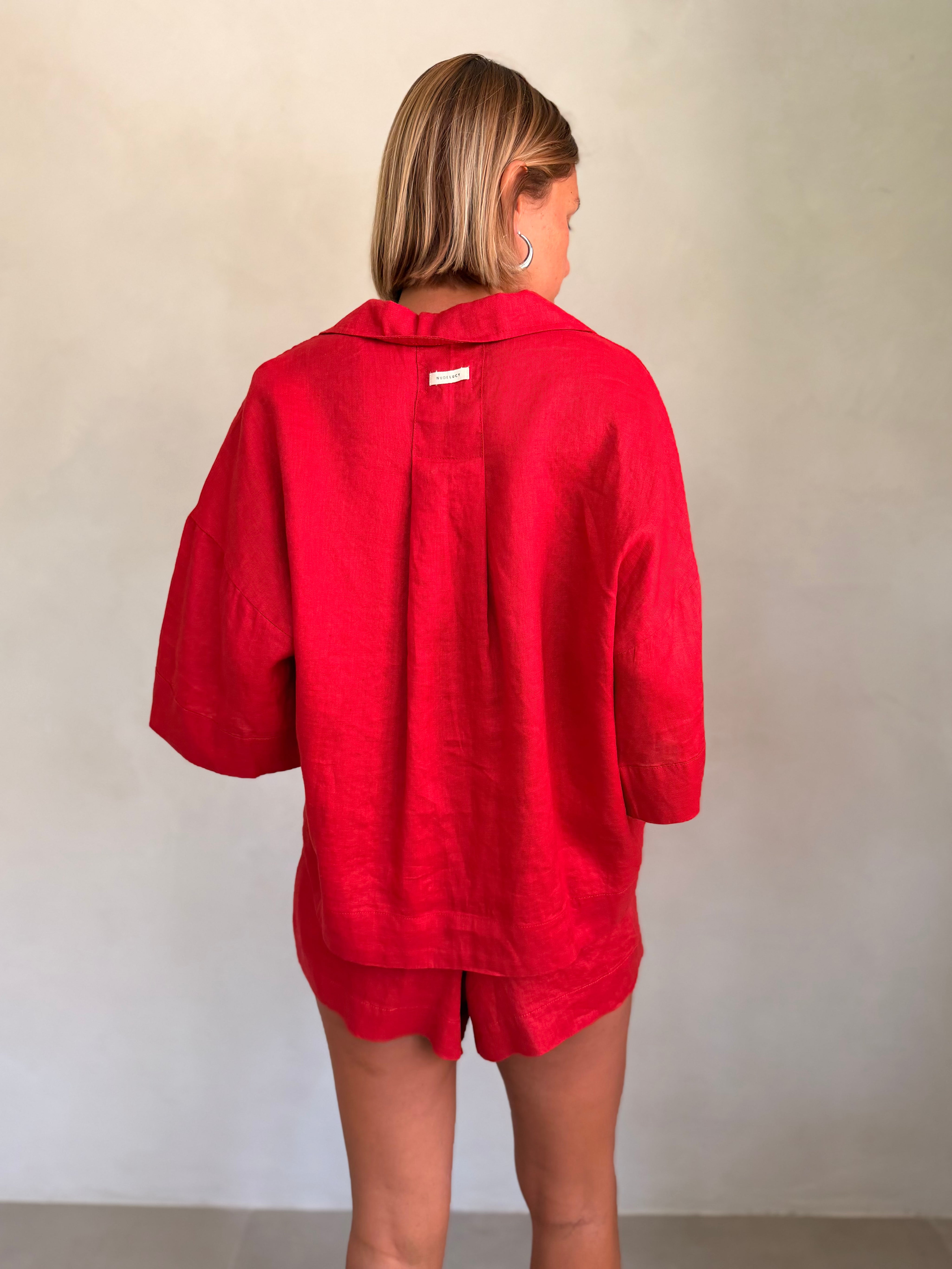 Vermilion Linen Short by Nude Lucy