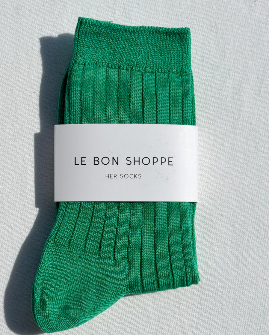 Her Socks in Kelly Green by Le Bon Shoppe