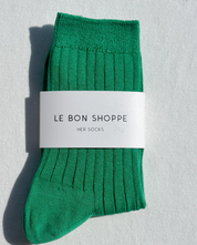 Her Socks in Kelly Green by Le Bon Shoppe